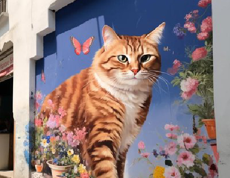 华宁自己绘制有个性的手绘墙