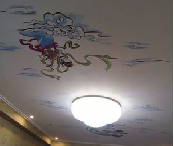 华宁如何快速绘制天花板上的手绘墙？
