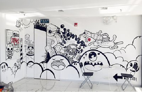 华宁手绘墙并非传统涂鸦。