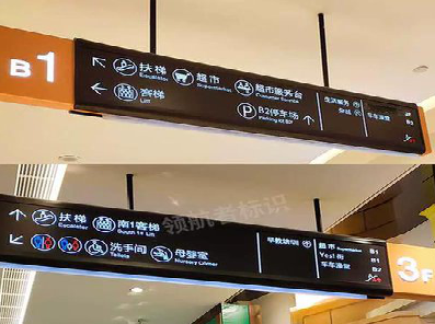 华宁如何通过商场标识牌引导客流分布？